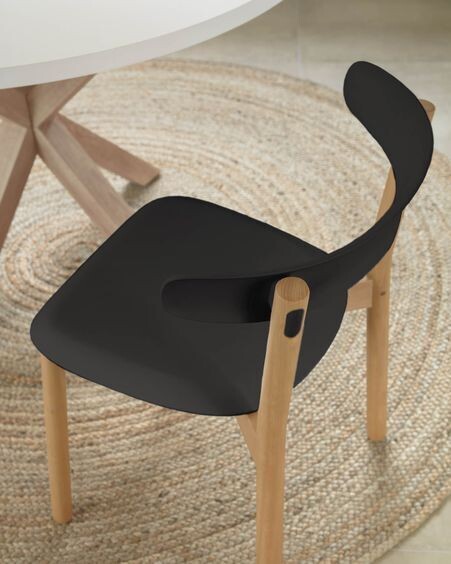Silla Santina negro y madera maciza de haya