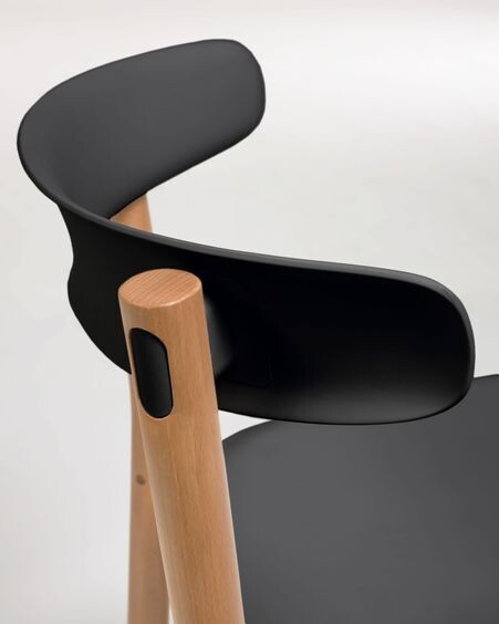 Silla Santina negro y madera maciza de haya