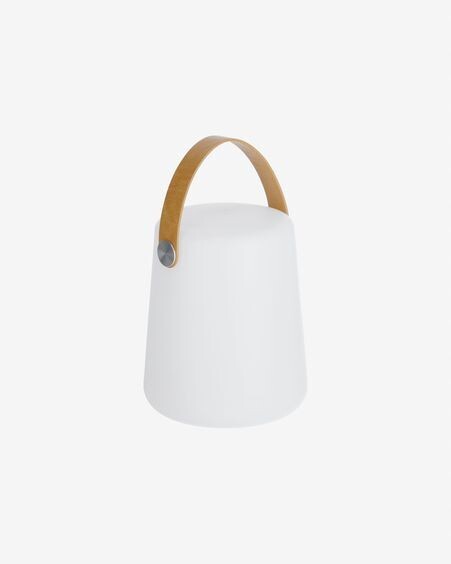 Lámpara de mesa exterior Dialma con asa marrón