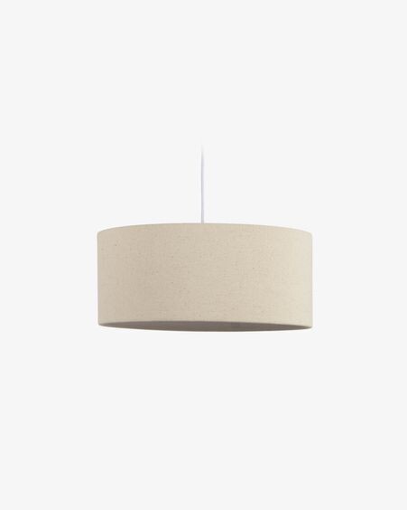 Pantalla lámpara de techo grande Nazli de lino con acabado beige Ø 50 cm