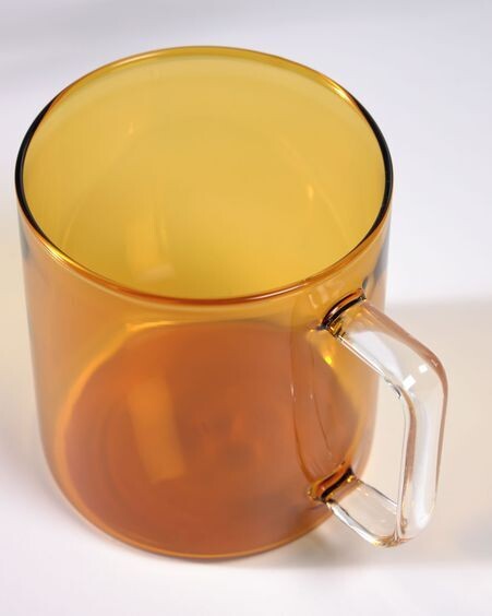 Taza Coralie vidrio naranja y transparente