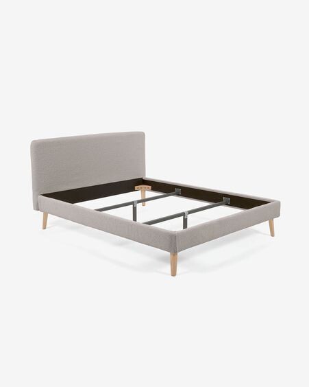 Funda cama Dyla de borreguito gris claro 160 x 200 cm