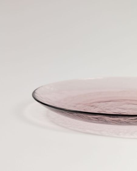 Plato de postre Yida de cristal rosa