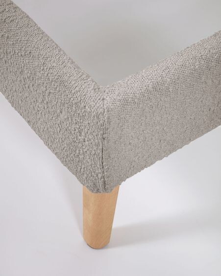 Funda cama Dyla de borreguito gris claro 160 x 200 cm