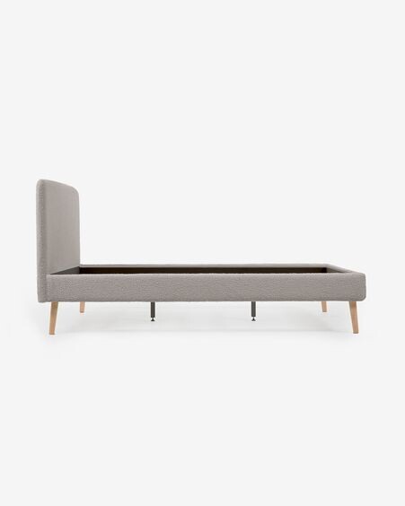 Funda cama Dyla de borreguito gris claro 160 x 200 cm