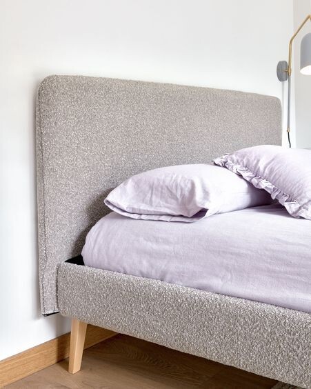 Funda cama Dyla de borreguito gris claro 160 x 200 cm