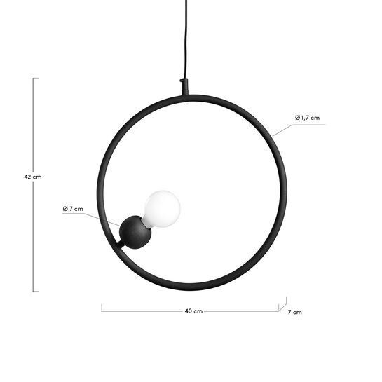 Lámpara de techo Maple de metal