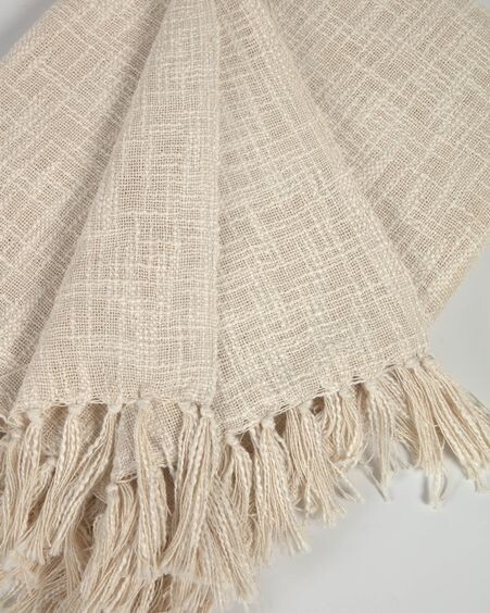 Manta Seila 100% algodón beige 130 x 170 cm
