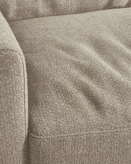 Sofá Noa 3 plazas beige con patas acabado oscuro 230 cm