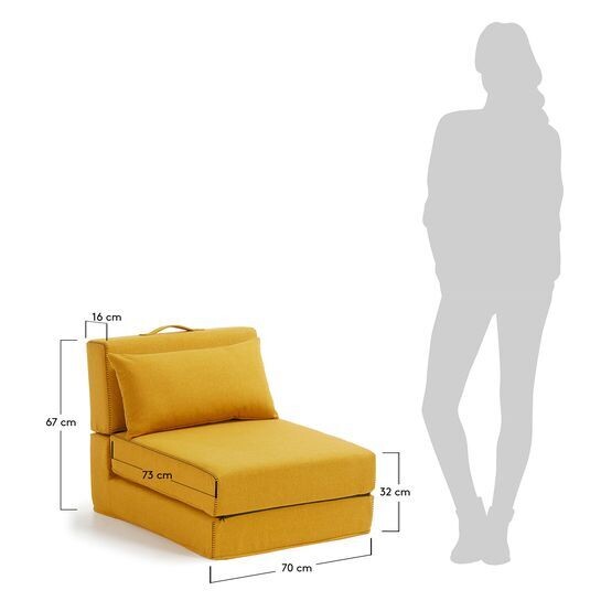 Puf cama Arty 70 x 89 (200) cm mostaza