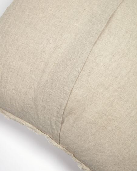 Funda de cojín Draupadi 100% lino beige 45 x 45 cm