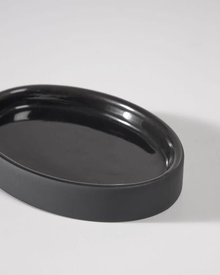 Jabonera Riga de cerámica negro