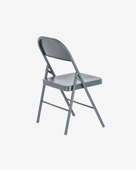Silla plegable Aidana de metal gris oscuro