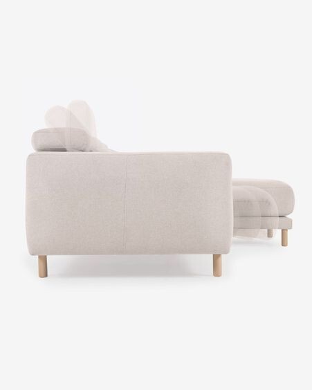 Sofá Singa 3 plazas con chaise longue derecho blanco 296 cm