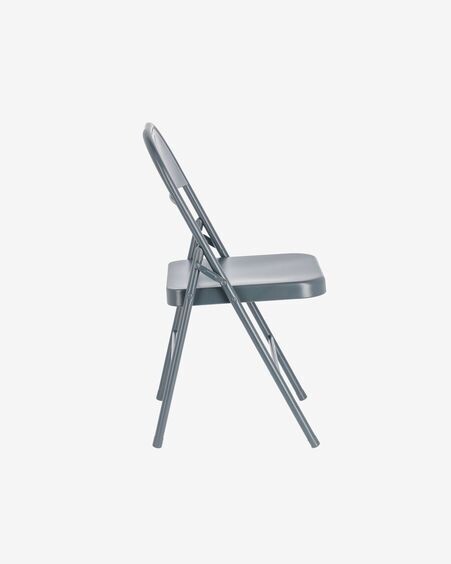 Silla plegable Aidana de metal gris oscuro