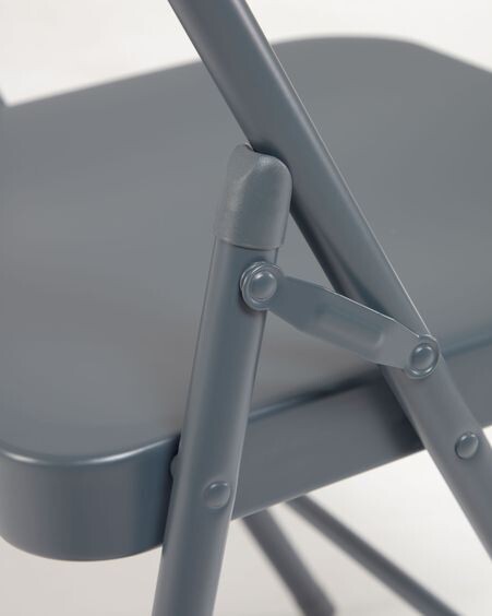 Silla plegable Aidana de metal gris oscuro