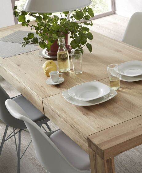 Mesa extensible Briva chapa de roble acabado natural 180 (230) x 90 cm