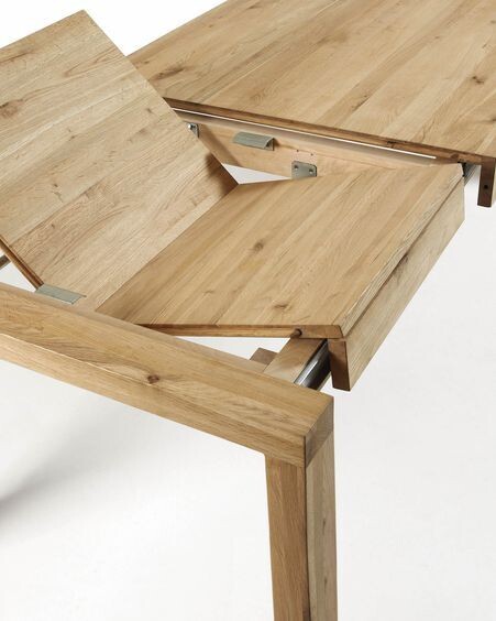 Mesa extensible Briva chapa de roble acabado natural 180 (230) x 90 cm