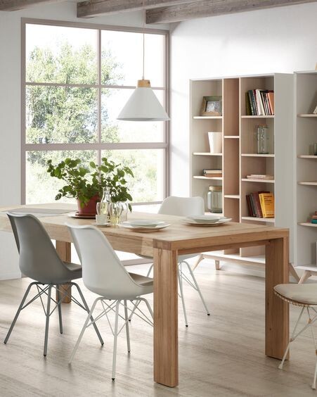 Mesa extensible Briva chapa de roble acabado natural 180 (230) x 90 cm