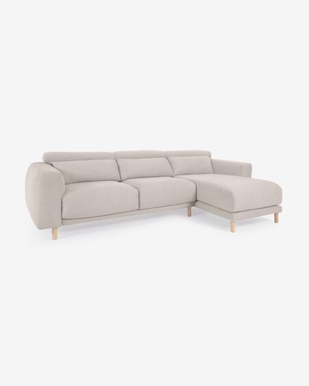 Sofá Singa 3 plazas con chaise longue derecho blanco 296 cm