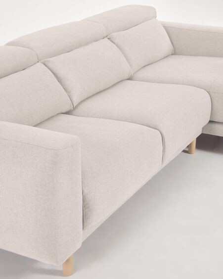 Sofá Singa 3 plazas con chaise longue derecho blanco 296 cm