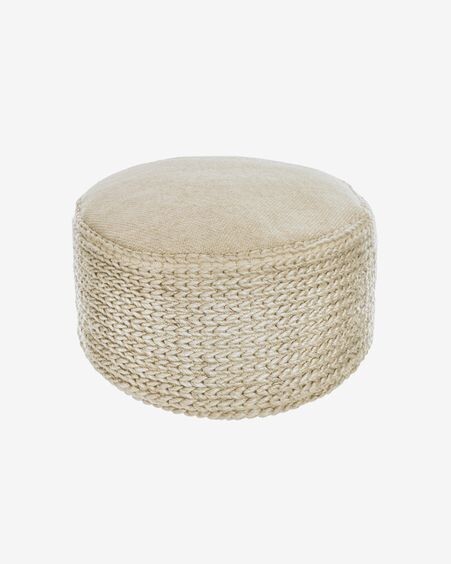 Puf redondo Lillii de PET beige Ø 70 cm