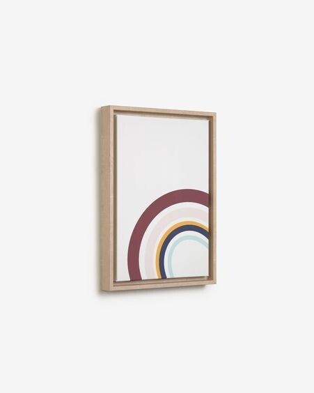 Cuadro Cindi de madera arcoíris multicolor 29,8 x 42 cm