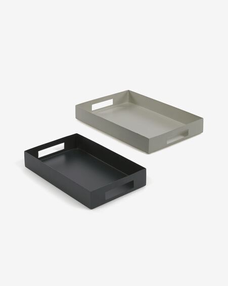 Set Ghislaine de 2 bandejas de metal multicolor