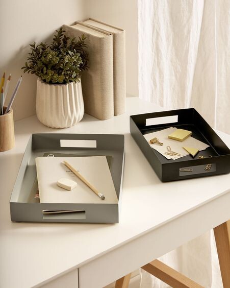 Set Ghislaine de 2 bandejas de metal multicolor