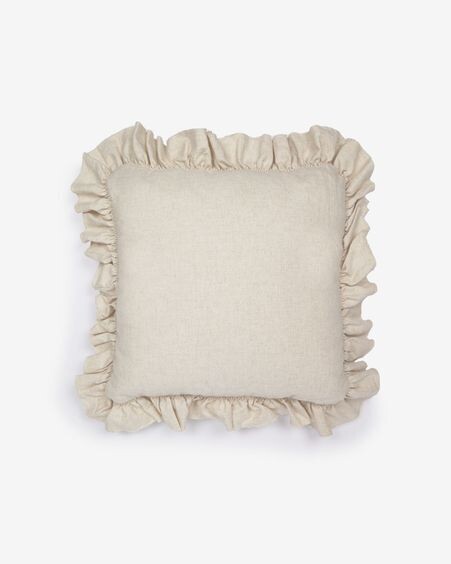 Funda de cojín Deva de lino natural 45 x 45 cm