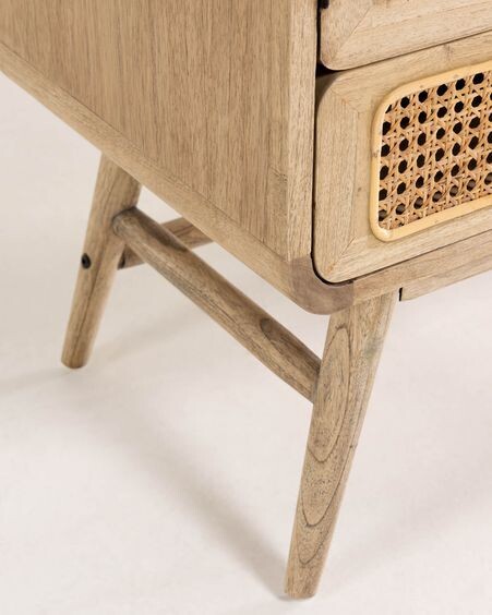 Armario Nalu de madera maciza de mindi y ratán 90 x 175 cm