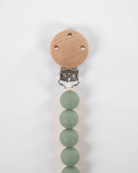 Set Epiphany de chupetero y mordedor de silicona verde y madera