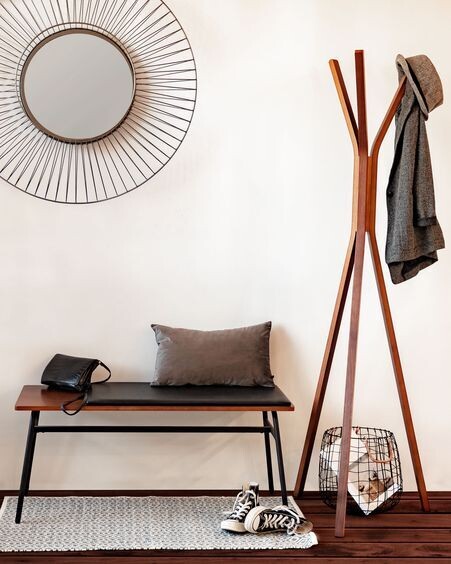Perchero Chelsey madera maciza de caucho 170 cm