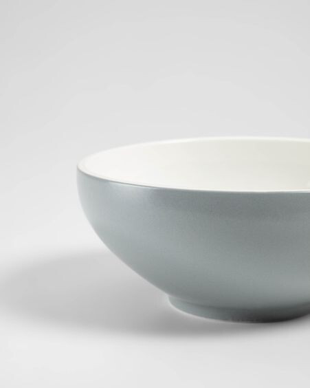 Bol Sadashi pequeño de porcelana blanco y gris