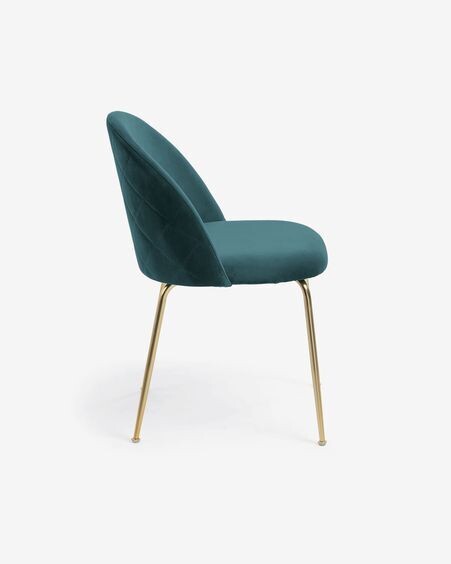 Silla Ivonne terciopelo turquesa