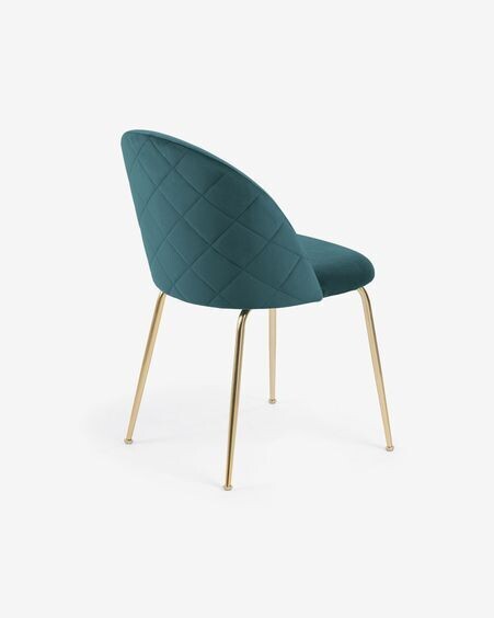Silla Ivonne terciopelo turquesa