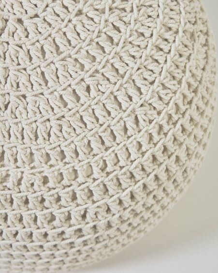 Puf redondo Fara de algodón blanco Ø 25 cm
