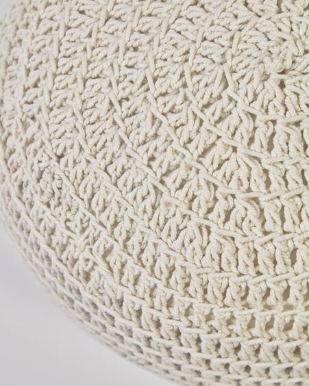 Puf redondo Fara de algodón blanco Ø 25 cm