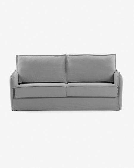 Sofá cama Samsa 2 plazas poliuretano gris 160 cm