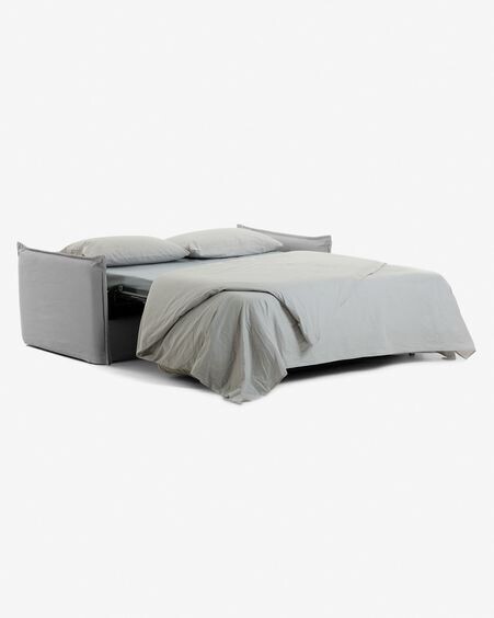 Sofá cama Samsa 2 plazas poliuretano gris 160 cm