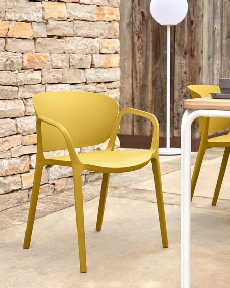Silla 100% de exterior Ania amarillo