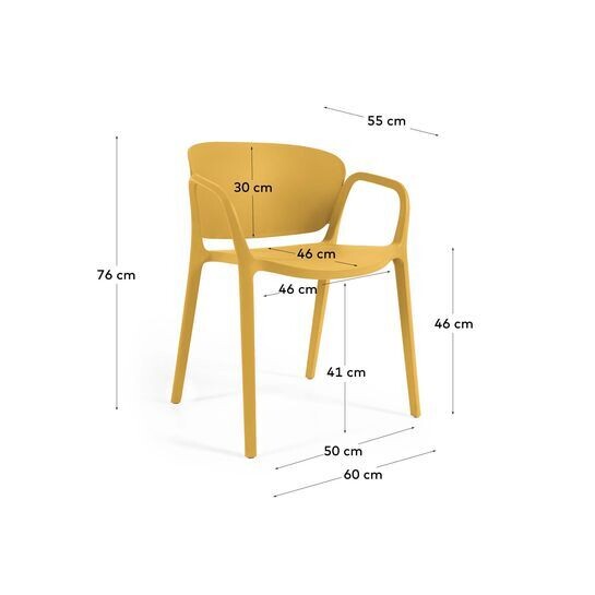 Silla 100% de exterior Ania amarillo