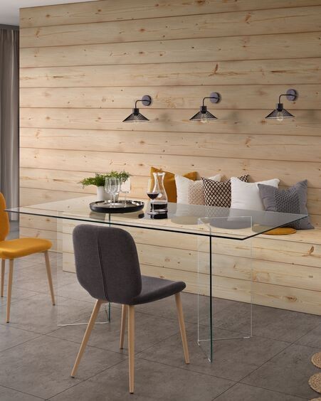 Mesa Burano de cristal 180 x 90 cm