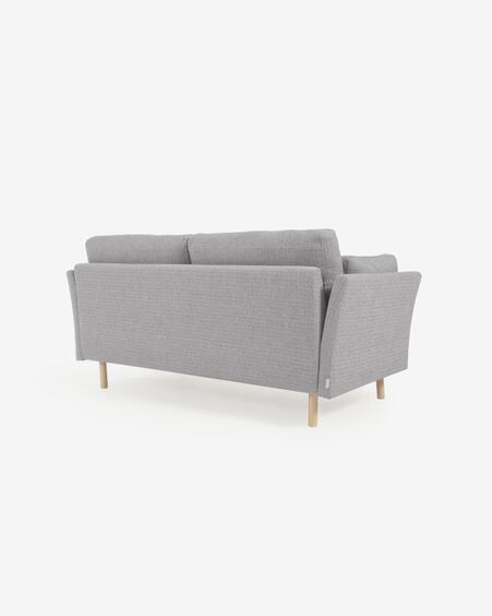 Sofá Gilma 2 plazas gris claro y patas acabado natural 170 cm