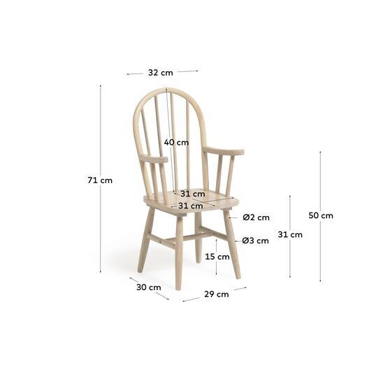 Silla infantil Daisa madera maciza caucho