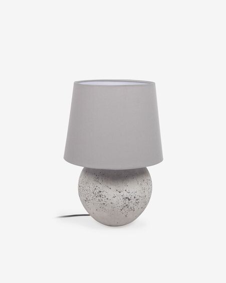 Lámpara de mesa Marcela de cerámica con acabado gris