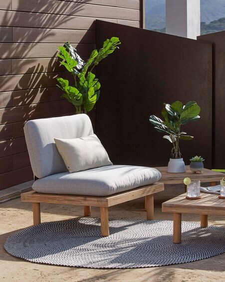 Set Viridis de 4 sillones y 2 mesas de madera maciza de acacia FSC 100%