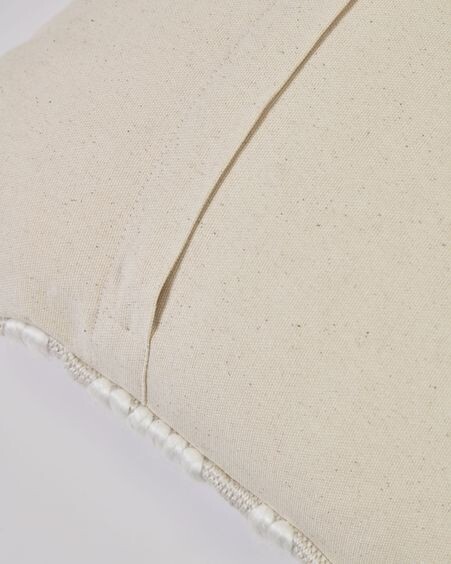 Funda cojín Aima beige y blanco 60 x 60 cm