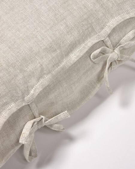 Funda cojín Tazu 100% lino beige 45 x 45 cm