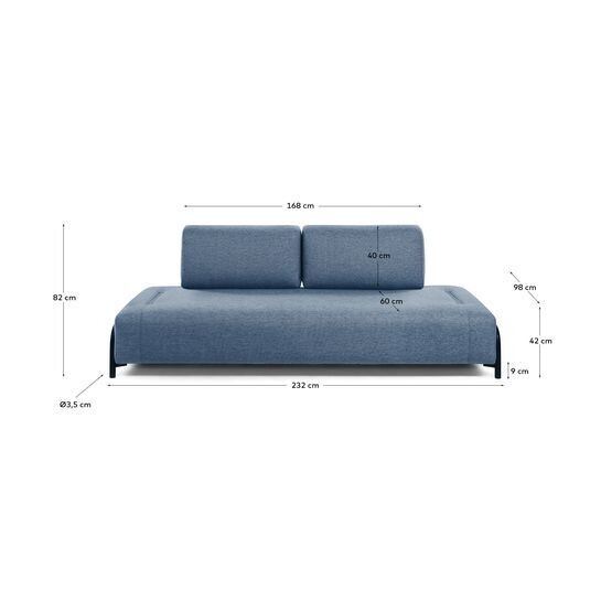 Módulo Compo 3 plazas azul 232 cm